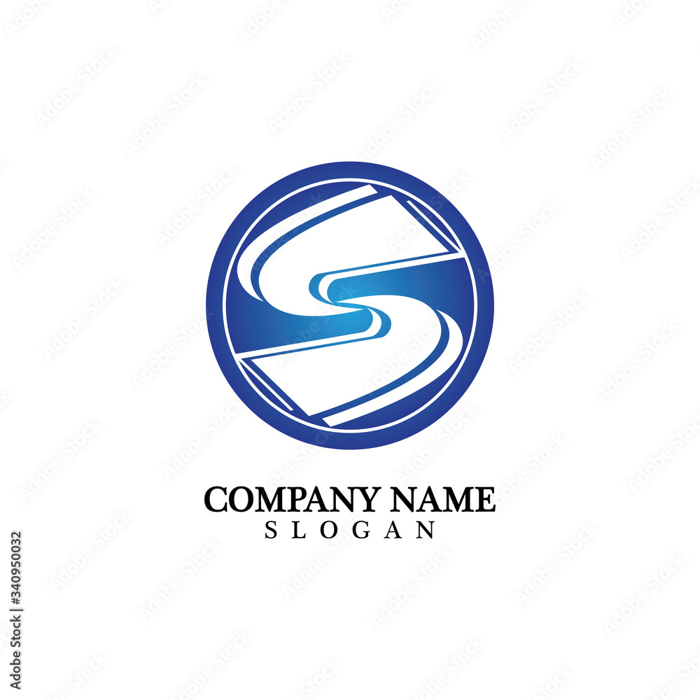 Wall mural business corporate letter s logo design vector.