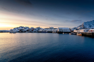 Beautiful morning view of Reine, Norway