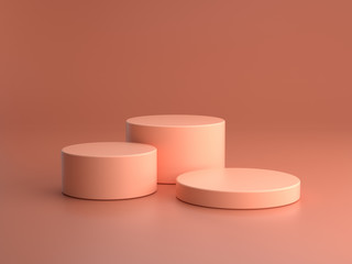 3d render ofbackground with a pedestal and a showcase, abstract minimal concept, blank space, simple clean design, minimalist mockup