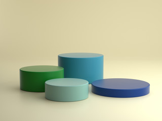 3d render ofbackground with a pedestal and a showcase, abstract minimal concept, blank space, simple clean design, minimalist mockup