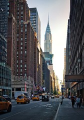 Street view on Chrysler Building. In Midtown Manhattan, New York City, USA - obrazy, fototapety, plakaty