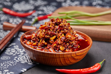 Chinese food chili oil sauce