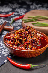 Chinese food chili oil sauce