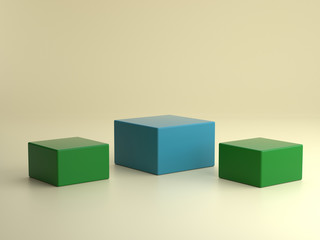 Obraz premium 3d render ofbackground with a pedestal and a showcase, abstract minimal concept, blank space, simple clean design, minimalist mockup