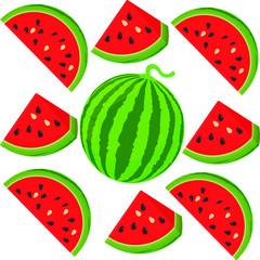 seamless pattern with watermelon. vector illustration
