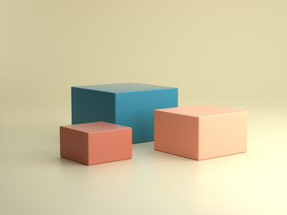 3d render ofbackground with a pedestal and a showcase, abstract minimal concept, blank space, simple clean design, minimalist mockup