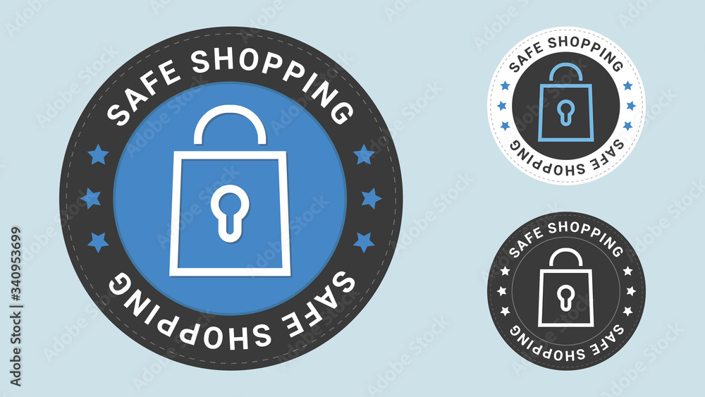 Poster safe shopping stamp vector illustration. vector certificate icon. vector combination for certificate