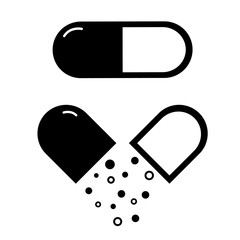 Pills icon. Vector illustration medications on white background.