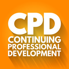 CPD - Continuing Professional Development acronym, business concept background