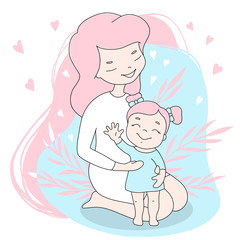 Young mom with a toddler daughter.