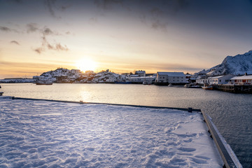 Beautiful morning view in Reine, Norway