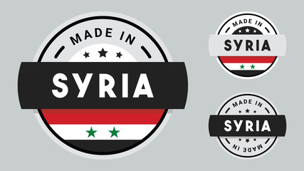 Fototapeta premium Made in Syria collection with Syria flag symbol.