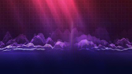 Music abstract background. Equalizer for music, showing sound waves with musical waves, the concept of a music equalizer vector. - obrazy, fototapety, plakaty