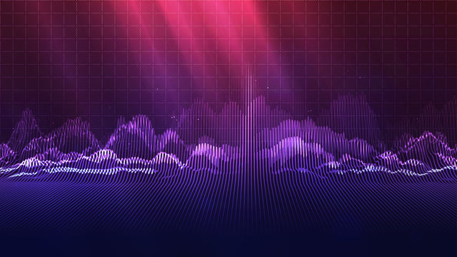 Music abstract background. Equalizer for music, showing sound waves with musical waves, the concept of a music equalizer vector.