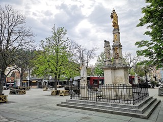 Graz Lendplatz Altstadt leer wegen Covid 19, Corona Virus