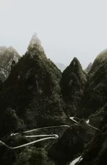Abwaschbare Fototapete Schwarz Chinesischer Nationalpark