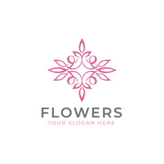 Fototapeta na wymiar abstract flower ornamet logo design