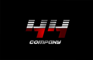 Obraz premium number logo 44 red grey black icon design for business and company