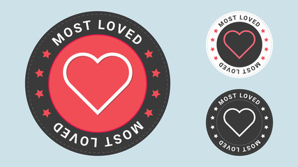 Most Loved stamp vector illustration. Vector certificate icon. Vector combination for certificate in flat style.