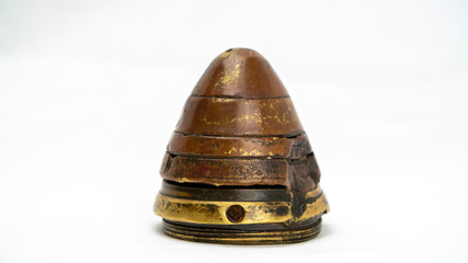 WW1 British 18 Pounder Shrapnel Shell Fuse. Fired 18 pdr fuse cap from Ypres