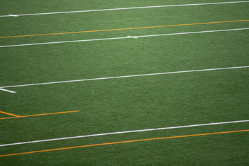 American Football and Rugby Field close-up.