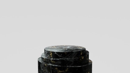 3d render ofbackground with a pedestal and a showcase, abstract minimal concept, blank space, simple clean design, minimalist mockup