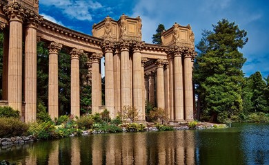 The Palace of Fine Arts is a monumental structure constructed for the 1915 Panama-Pacific Exposition