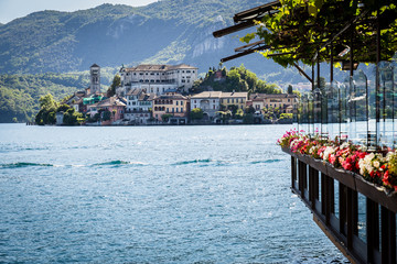 Lake Ortaand island San Giulio, Italy