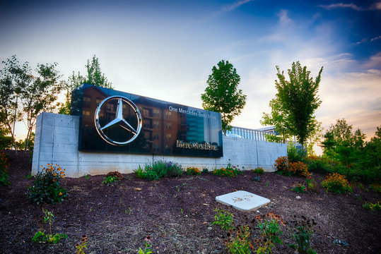 SANDY SPRINGS, GA- Aug. 7, 2019: Mercedes-Benz USA Headquarters in Sandy Springs, GA, on Aug. 7, 2019. The headquarters was relocated to Georgia in 2018 from New Jersey. 