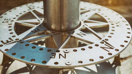 old rusty navigation compass mechanism