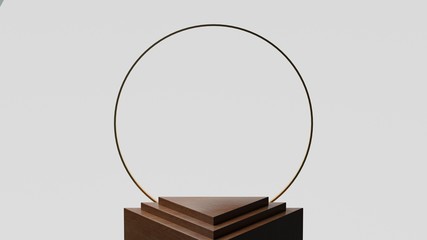 3d render ofbackground with a pedestal and a showcase, abstract minimal concept, blank space, simple clean design, minimalist mockup
