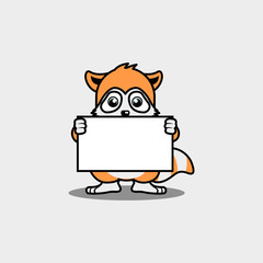 Fototapeta na wymiar Illustration vector graphic cute raccoon character design
