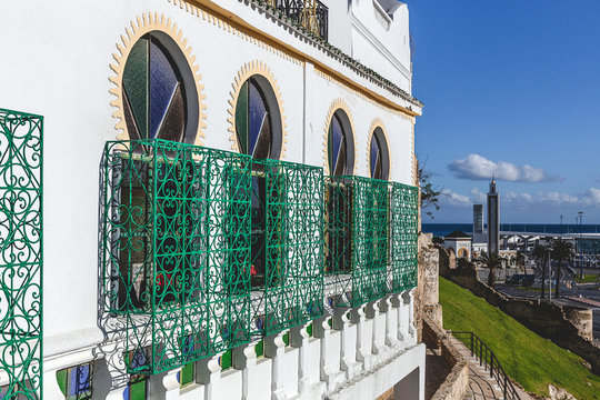 Typical building and details of Arab architecture. Doors, windows, mosaics, crafts