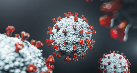 covid-19 - corona virus mikroskop banner illustration