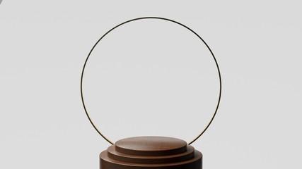 3d render ofbackground with a pedestal and a showcase, abstract minimal concept, blank space, simple clean design, minimalist mockup