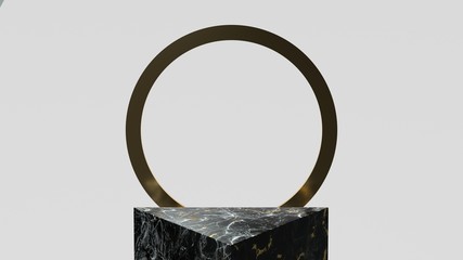 3d render ofbackground with a pedestal and a showcase, abstract minimal concept, blank space, simple clean design, minimalist mockup