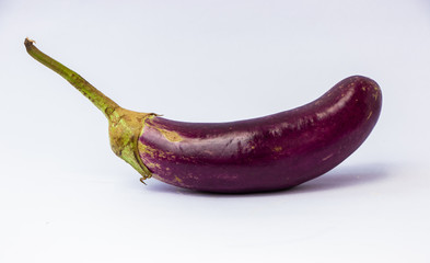 fresh eggplant or terong isolated on white background