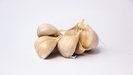 Bawang putih or Garlic. (Allium sativum)  is one of the ingredients for cooking. isolated on white background.