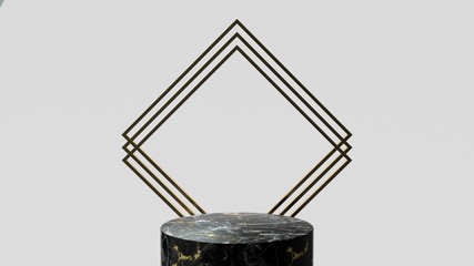 3d render ofbackground with a pedestal and a showcase, abstract minimal concept, blank space, simple clean design, minimalist mockup
