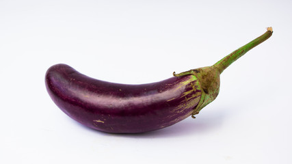 fresh eggplant or terong isolated on white background