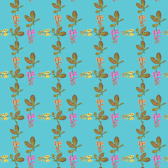 Barberry. Illustration, texture of flowers. Seamless pattern for continuous replication. Floral background, photo collage for textile, cotton fabric. For use in wallpaper, covers.
