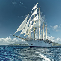 Sailing ship cruise. Yachting. Travel
