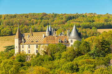 16 September 2019. View of La Rochepot Castle,  in Burgundy, France.