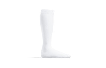 Blank white soccer socks mock up stand, isolated