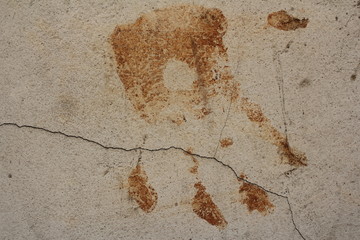 hand prints on the wall