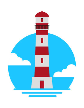 lighthouse isolated on white background, vector illustration
