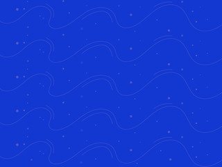 blue background with wavy lines and circles