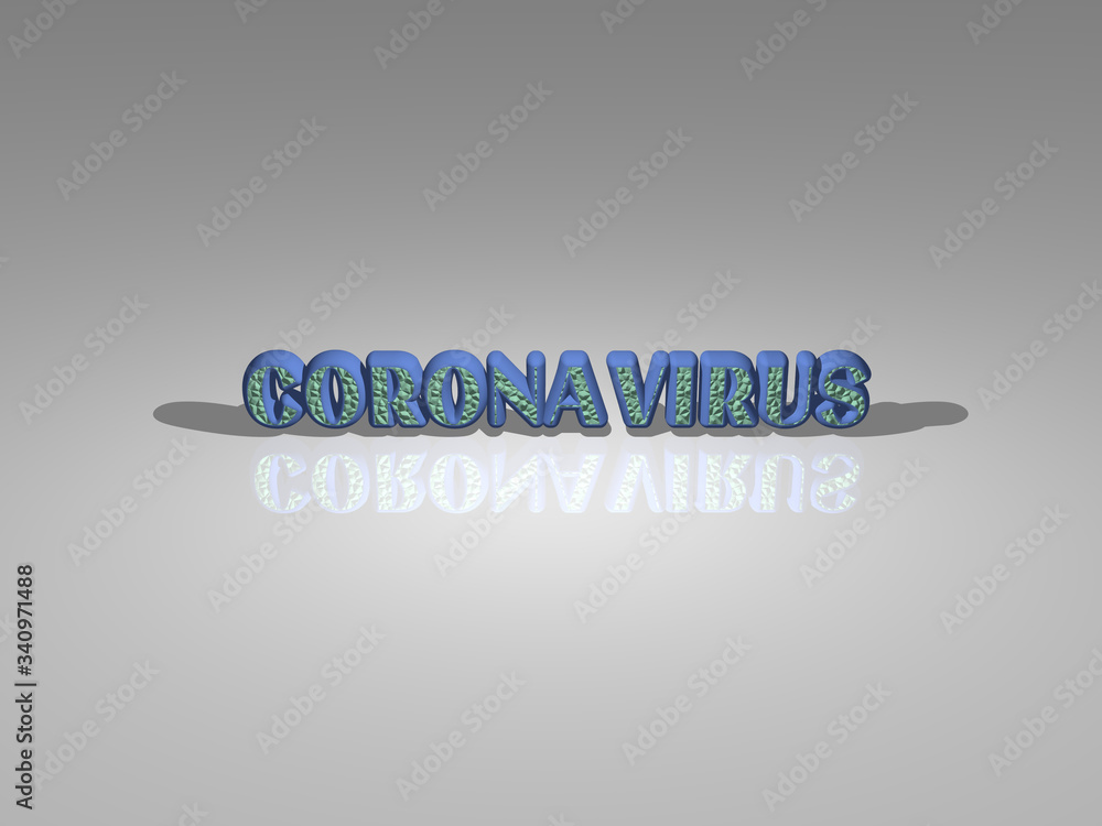 Poster corona virus in 3d illustration with light perspective and shadow, and image ideal for various usage