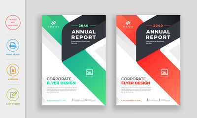 Modern clean corporate annual report flyer design template