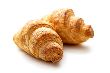 Fresh and delicious French croissants, pastry with Golden crispy crust